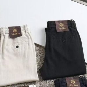 로로피아나 2025SS 자수로고 면마 팬츠