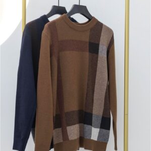 버버리 [BURBERRY] 빅 체크 캐시미어 라운드 니트
