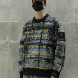 스톤아일랜드 그라이데이션 미드나잇 와펜패치 스웨터 울니트