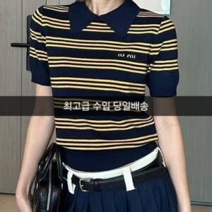미우미우 캐이앤실크 여성 폴로 스웨터 카라