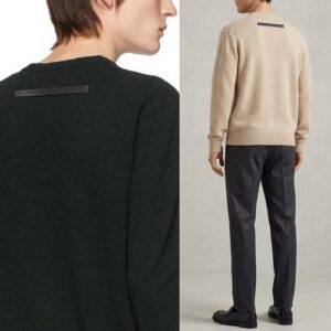 보테가베네타 레더패치 라운드니트