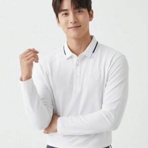지포어 [G/FORE] 남성 카라 포인트 화이트 긴팔 카라티