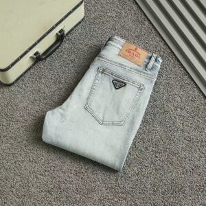 프라다 신상 삼각와펜로고 스판 데님팬츠