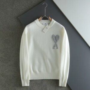 아미 신상 인타르시아 크루넥 양모라운드