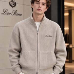 로로피아나 (Loro Piana) 자수로고 니트 카라 자켓